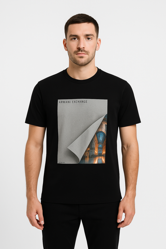 Мъжка черна тениска Armani Exchange
